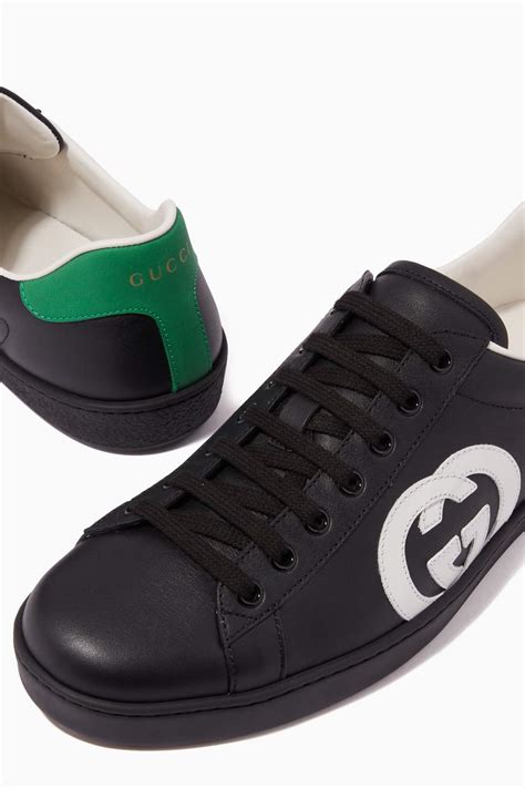 gucci sneakers ace black|Gucci ace sneakers interlocking g.